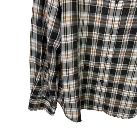 Orvis Button Down Shirt Mens Wrinkle Free Long Sleeve Lightweight Brown Large - Picture 3 of 11